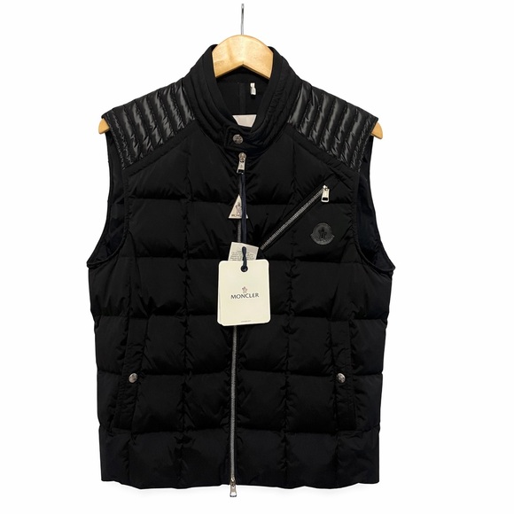 Moncler Vest Holsteiner Goose Down Black Size 2 (M)New With Tags Zip Up